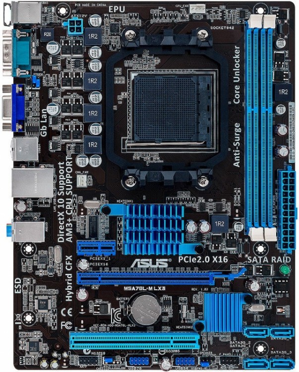 М/плата Asus M5A78L-M LX3,AM3+, 2хDDR3(1866 МГц, 16Гб)SATA*4, IDE*нет,1*PCI-E 2.0 x16 1*PCI-E 2.0 x1 1*PCI,microATX,rtl