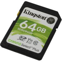 Карта памяти SDXC 64Гб/Class 10/UHS-I,Kingston Canvas Select Plus(SDS2/64GB)