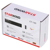 ТВ тюнер внешний Starwind  CT-140 DVB-T/DVB-T2/DVB-C 4:3, 16:9 720p, 1080i, 1080p 1920*1080 HDMI, RCA черный rtl