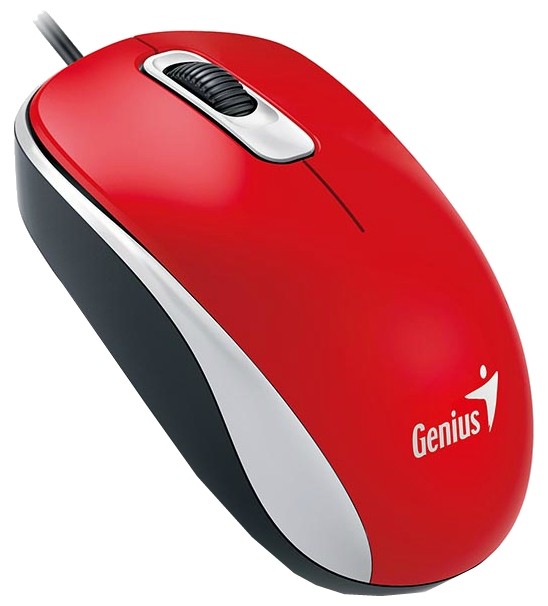 Мышь проводная Genius DX-110, красная, оптическая, 1000dpi, USB, rtl
