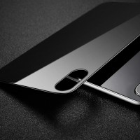 Защитное стекло для iPhone X, на заднюю часть,глянцевое, черное,0,7мм