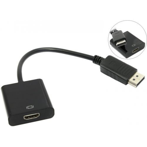 Кабель-адаптер DisplayPort(M)-HDMI(F),0,1м,Cablexpert A-DPM-HDMIF-002,черный,пакет
