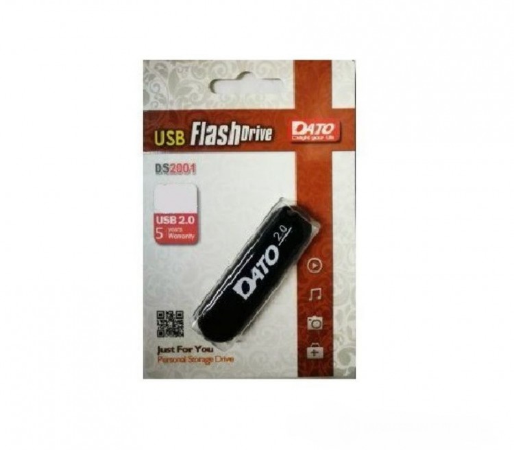 Накопитель USB 2.0 ,16Гб Dato DS2001-16G,черный, пластик