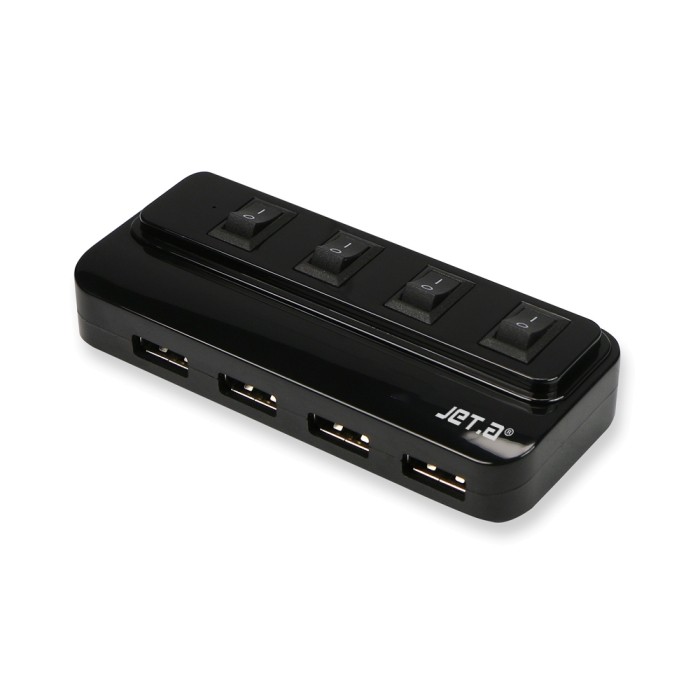 Концентратор USB Jet.A JA-UH15 4 порта USB 2.0, черный, блистер