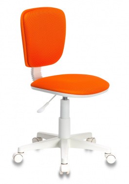 Кресло детское Бюрократ CH-W204NX/ORANGE, белое/оранжевое, ткань/ткань