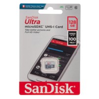 Карта памяти(б/адап.) microSDXC 128Гб/Class 10/UHS-I,SanDisk Ultra(SDSQUNR-128G-GN6MN)