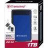 Накопитель внешний HDD 2.5" 1Тб Transcend StoreJet 25H3 TS1TSJ25H3B,синий,rtl