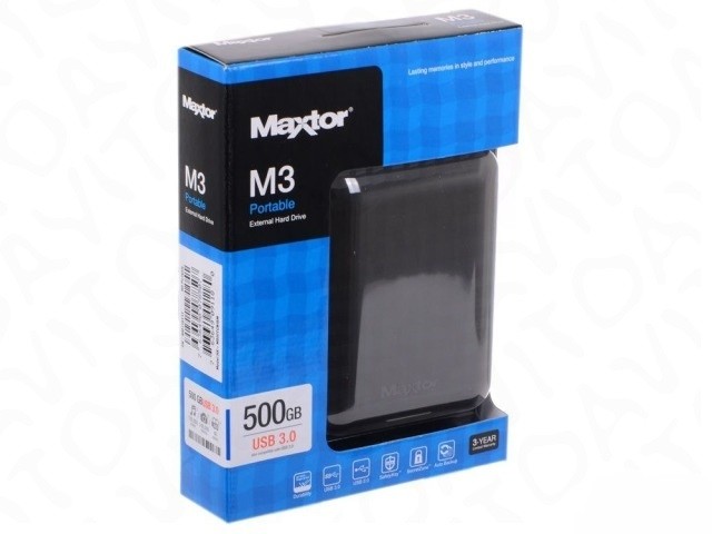 Накопитель внешний HDD 2.5" 500Гб Maxtor M3 Portable STSHX-M500TCBM 16 Мб 5400 об/мин,черный,rtl