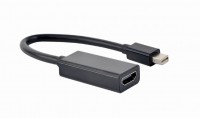 Кабель-адаптер miniDP(M)-HDMI(F),0,15м,Cablexpert A-mDPM-HDMIF-02,черный,пакет