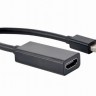 Кабель-адаптер miniDP(M)-HDMI(F),0,15м,Cablexpert A-mDPM-HDMIF-02,черный,пакет