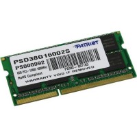 Модуль памяти SODIMM DDR3 8Гб, 1600 МГц, 12800 Мб/с, Patriot PSD38G16002S, блистер