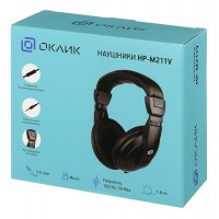 Наушники Oklick HP-M211V,стерео,jack 3.5mm,черные,rtl