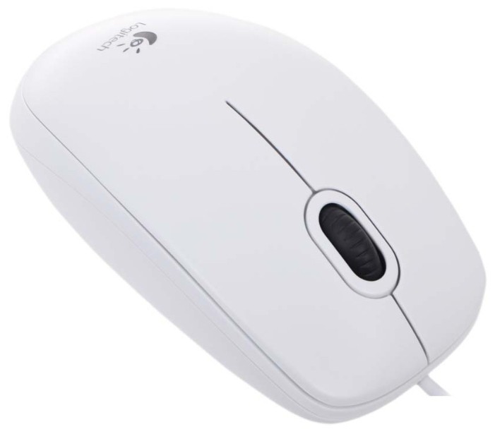 Мышь проводная Logitech B100, белая, оптическая, 800dpi, USB, rtl