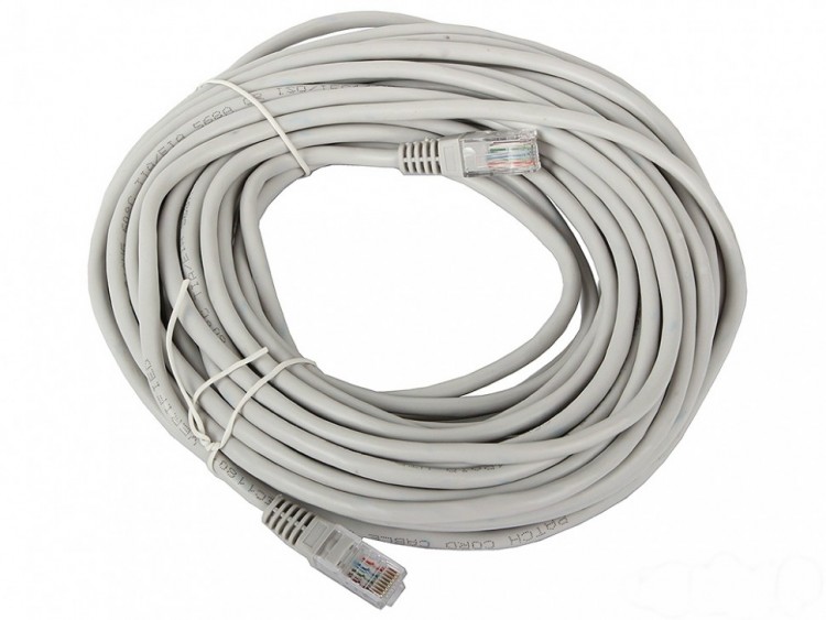 Патч-корд UTP 30м. 5е Cablexpert, CCA, 0,51мм., ПВХ/ПВХ 4 пары, серый