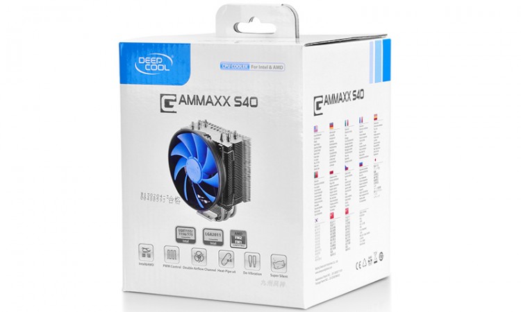 Кулер для процессора,Deepcool Gammaxx S40,LGA20XX/LGA1366/LGA1200/1151/1150/1155/LGA775 AM4/AM3+/AM3/AM2+/AM2/FM2+/FM2/FM1,1 600 об/мин,26 ДБ,аллюмини