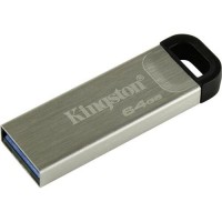 Накопитель USB 3.2, 64Гб Kingston DataTraveler Kyson DTKN/64GB,серебристый, металл