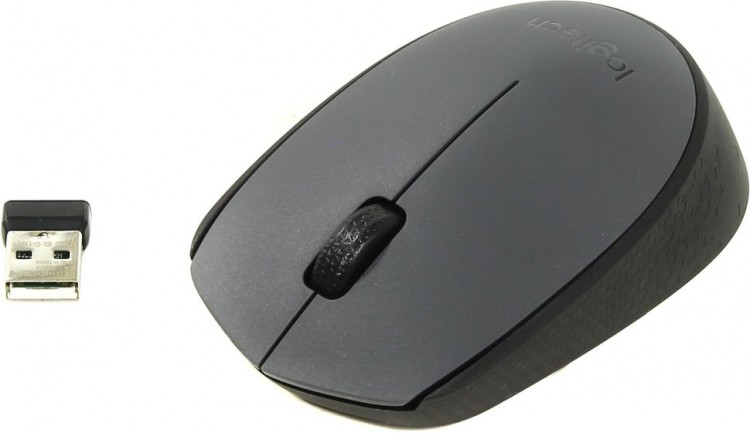 Мышь беспроводная Logitech M170, серая, оптическая, 1000dpi, USB(для приёмника), rtl