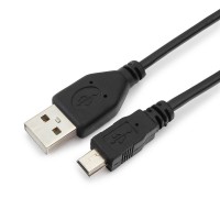 Кабель USB-miniUSB,1м.,Гарнизон GCC-USB2-AM5P-1M,черный,пакет