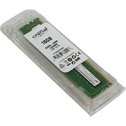 Модуль памяти DIMM DDR4 16Гб, 2666 МГц, 21300 Мб/с, Crucial CT16G4DFD8266, блистер