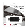 Накопитель USB 3.0/Type C ,64Гб Kingston DataTraveler Duo DTDE/64GB,черный, пластик