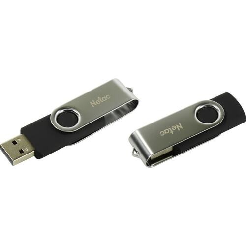 Накопитель USB 2.0, 8Гб Netac U505 NT03U505N-008G-20BK,черный, металл/пластик