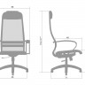 Кресло эргономичное Метта Комплект 11 CH17833, черное, ткань/сетка