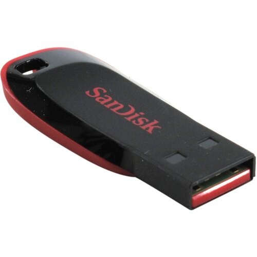 Накопитель USB 2.0, 32Гб SanDisk Cruzer Blade SDCZ50-032G-B35,черный/красный, пластик