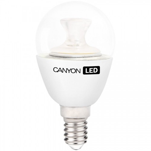 Лампа LED шарообразная/прозрачная Canyon E14, 6Вт(40Вт), 2700К(теплый), 150°, 470Лм, 50000ч., 45*84 мм(PE14CL6W230VW)