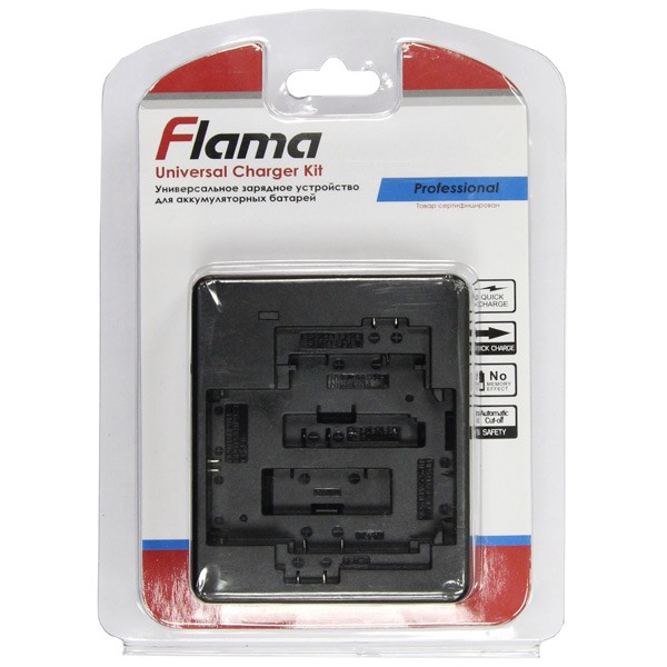 Зарядное устройство Flama FLC-UNV-CAN 4.2/8.4В/0,6А для Canon, черный, блистер