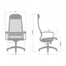 Кресло эргономичное Метта Комплект 18 CH17833, светло-серое, ткань/сетка