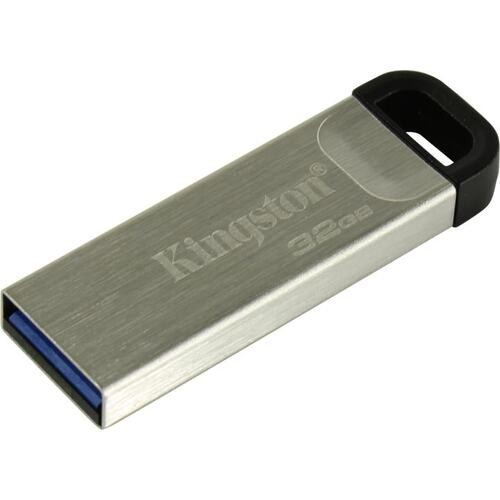 Накопитель USB 3.2, 32Гб Kingston DataTraveler Kyson DTKN/32GB,черный/серебристый, металл