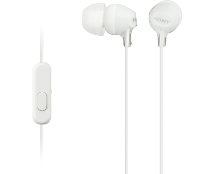 Гарнитура Sony  MDR-EX15APW,стерео,jack 3.5mm,белая,блистер