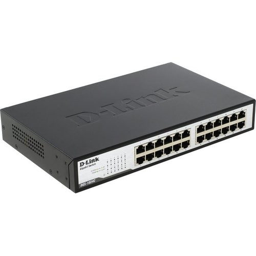 Сетевой коммутатор D-Link DGS-1024C/A1A, 24*10/100/1000 Мбит/сек,черный, rtl