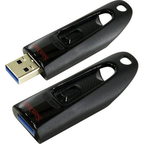 Накопитель USB 3.0, 32Гб SanDisk Ultra SDCZ48-032G-U46,черный, пластик