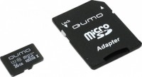 Карта памяти(+адаптер) microSDHC 16Гб/Class 10/UHS-I,Qumo (QM16GMICSDHC10U1)