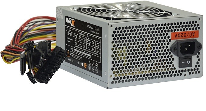 Блок питания 500Вт BoxIT ,S500W,24+8 pin/4/8-pin/PCI-E нет/SATA x4/Molex x3,oem