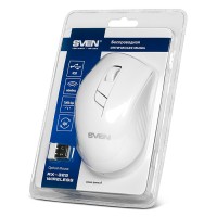 Мышь беспроводная Sven RX-325, белая, оптическая, 1600dpi, USB(для приёмника), блистер