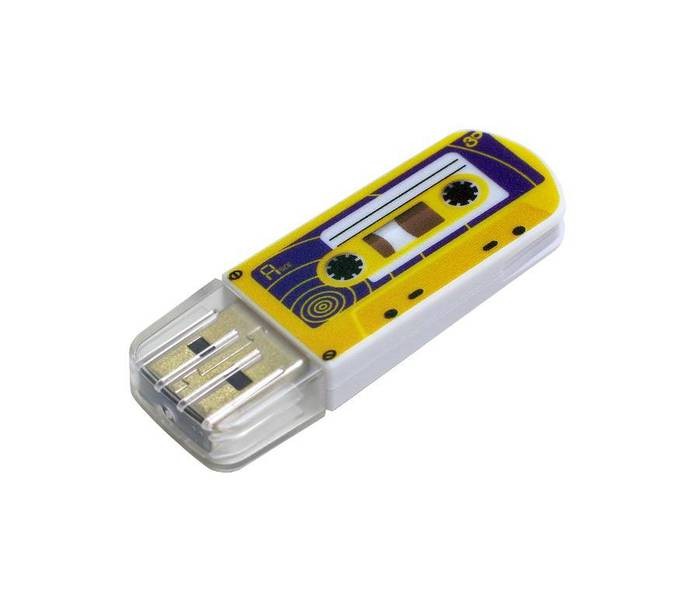 Накопитель USB 2.0 ,32Гб Verbatim Mini Casette,желтый, пластик