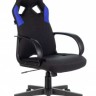 Кресло геймерское Бюрократ ZOMBIE RUNNER BLUE, черное/синее, искусственная кожа/ткань/искусственная кожа/ткань