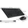 Комплект беспроводной клавиатура+мышь A4Tech 3000NS,черный,USB(для приемника),rtl