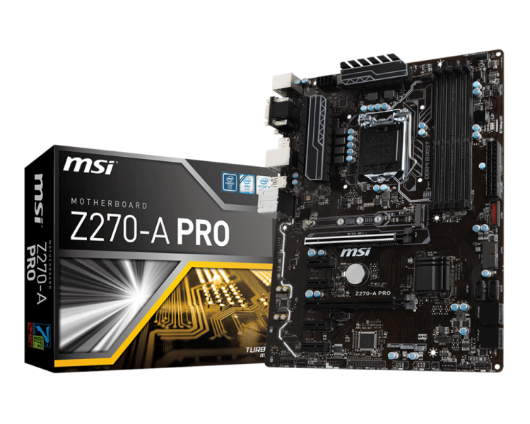 М/плата MSI Z270-A Pro,ATX,LGA1151, 4хDDR4(64Гб)