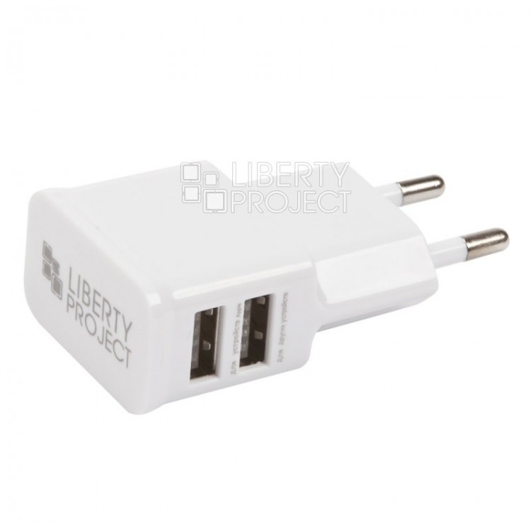 Зарядное устройство Liberty Project LPTC2A2U, 5В/2.1А для USB, белое, пакет