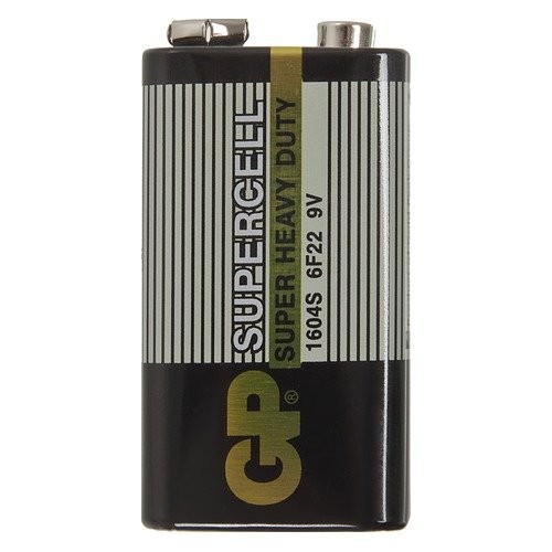 Солевая батарейка Крона GP Supercell,9В,1 шт,тех. пленка