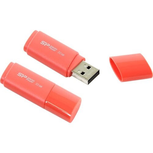 Накопитель USB 2.0, 32Гб Silicon Power Ultima U06 SP032GBUF2U06V1P,розовый, пластик