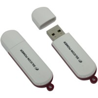 Накопитель USB 2.0, 16Гб Silicon Power LuxMini 320 SP016GBUF2320V1W,белый, пластик