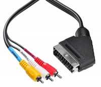 Кабель Scart(M)-3*RCA,2м,Buro BSC005-2,черный,пакет