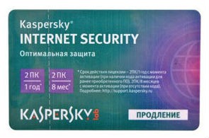 Продление лицензии Kaspersky Internet Security лицензий 2, на 1 год(а), Карта