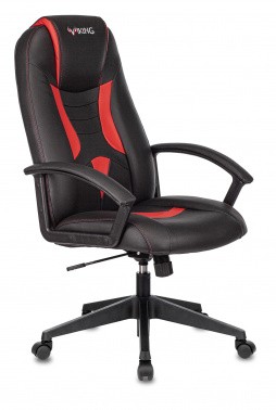 Кресло геймерское Бюрократ VIKING-8/BL+RED, черное/красное, искусственная кожа/искусственная кожа