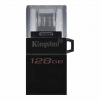 Накопитель USB 3.0/microUSB ,128Гб Kingston DataTraveler microDuo3 G2 DTDUO3G2/128GB,черный, металл/