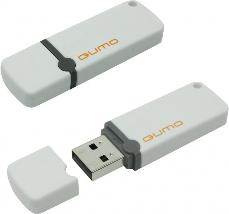 Накопитель USB 2.0, 16Гб Qumo Optiva QM16GUD-OP2-white,белый, пластик